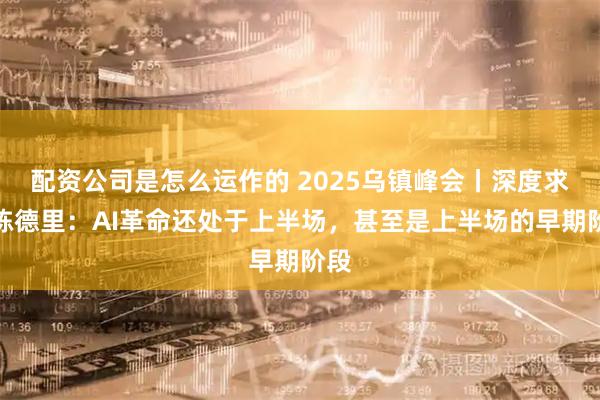 配资公司是怎么运作的 2025乌镇峰会丨深度求索陈德里:AI革命还处于上半场,甚至是上半场的早期阶段